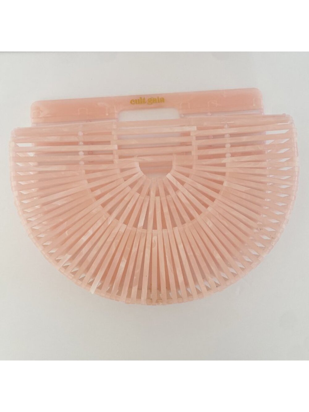 Cult Gaia Acrylic Arc Clutch Purse Pink